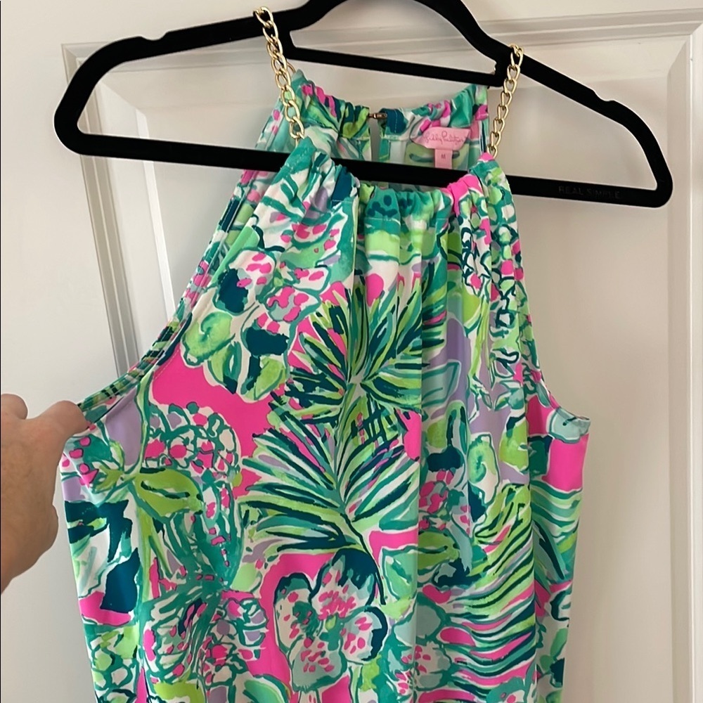 Lilly Pulitzer Tank Top with Gold Chain neckline - Picture 5 of 10